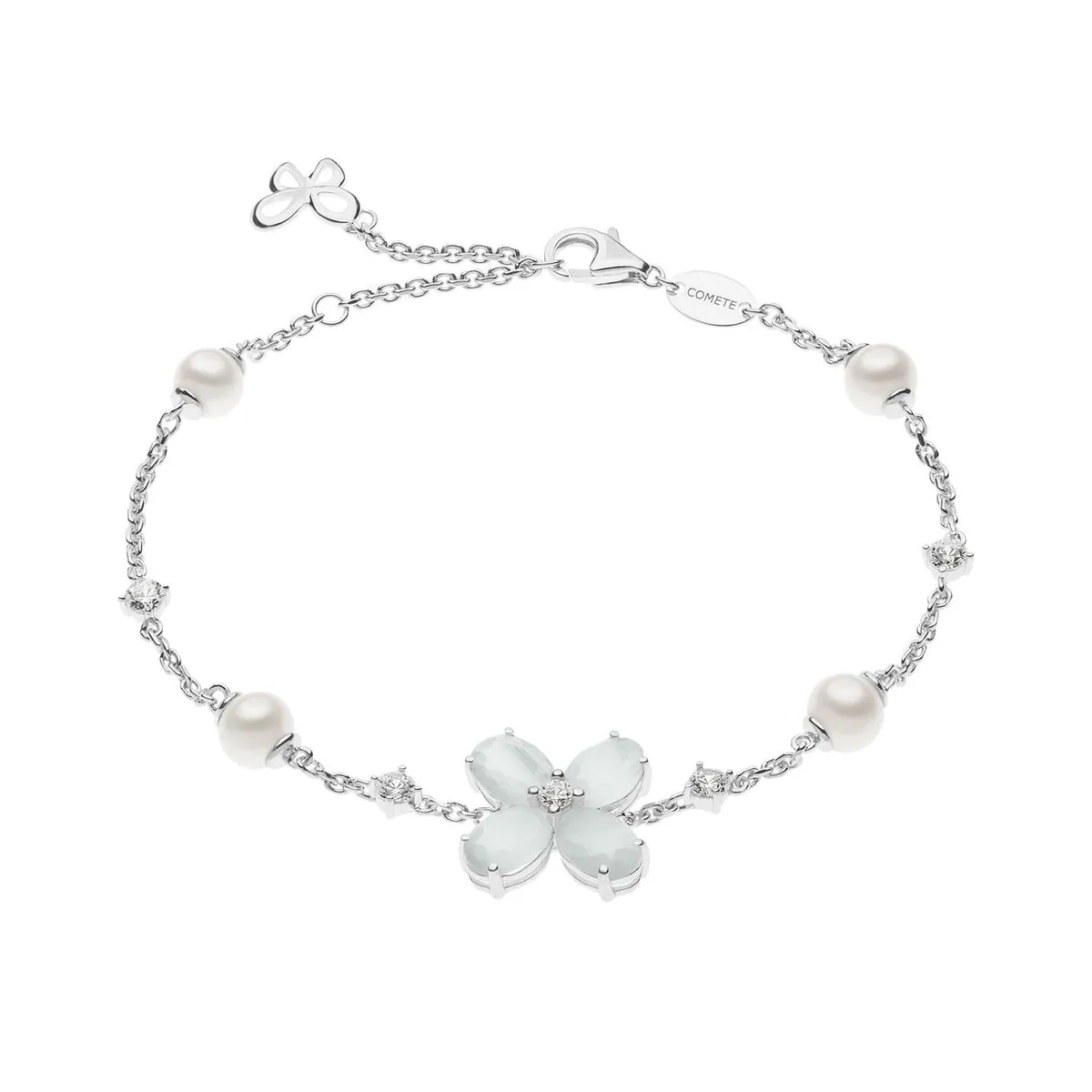 BRA 151 Bracciale in Argento Perle Zirconi e Cristalli color pietra di Luna di COMETE Gioielli