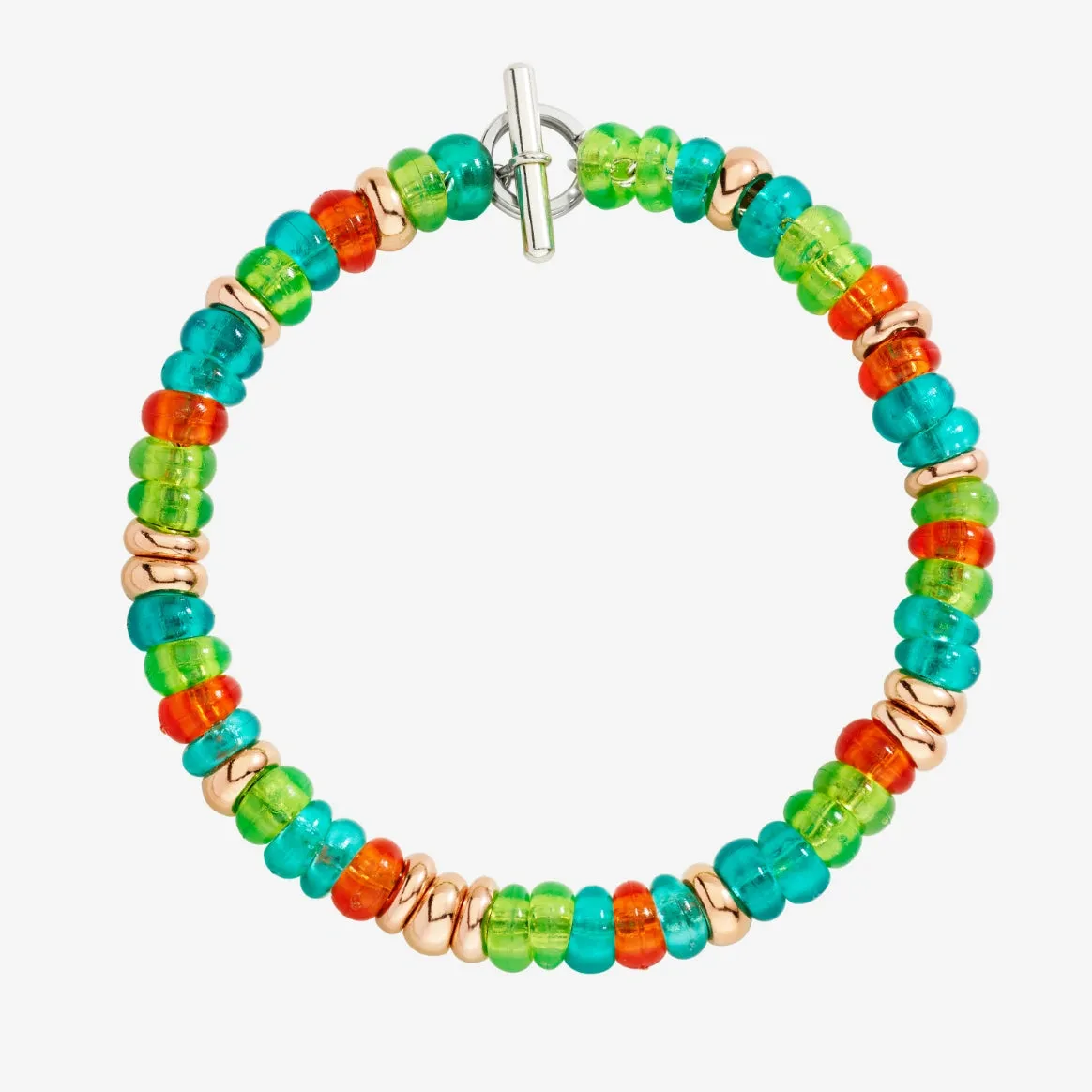 DoDo - Bracciale rondelle argento dorato & plastica riciclata