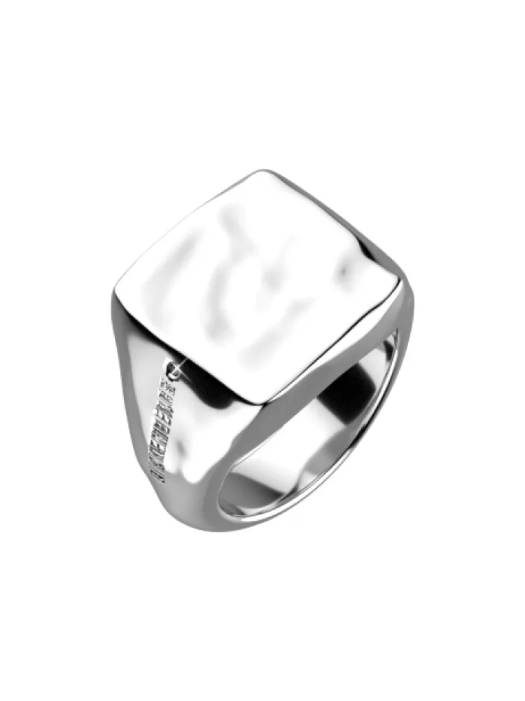 Bikkembergs anello hammer in acciaio e diamanti ct. har01ww