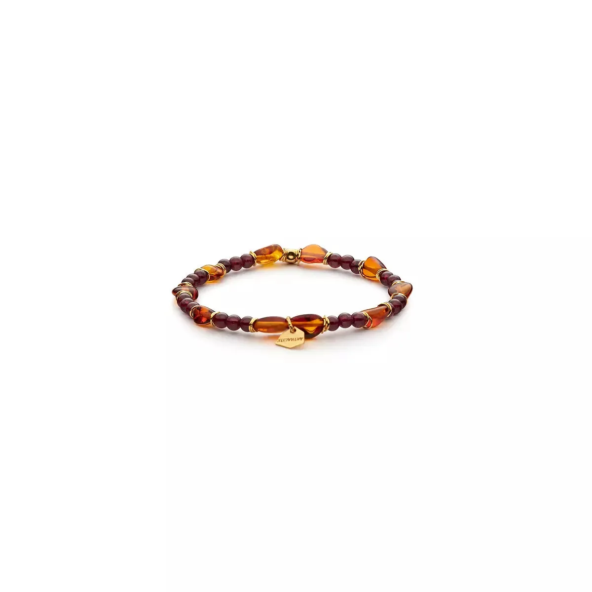 Bracciale Antracite Ambra con Pietre Naturali Granato