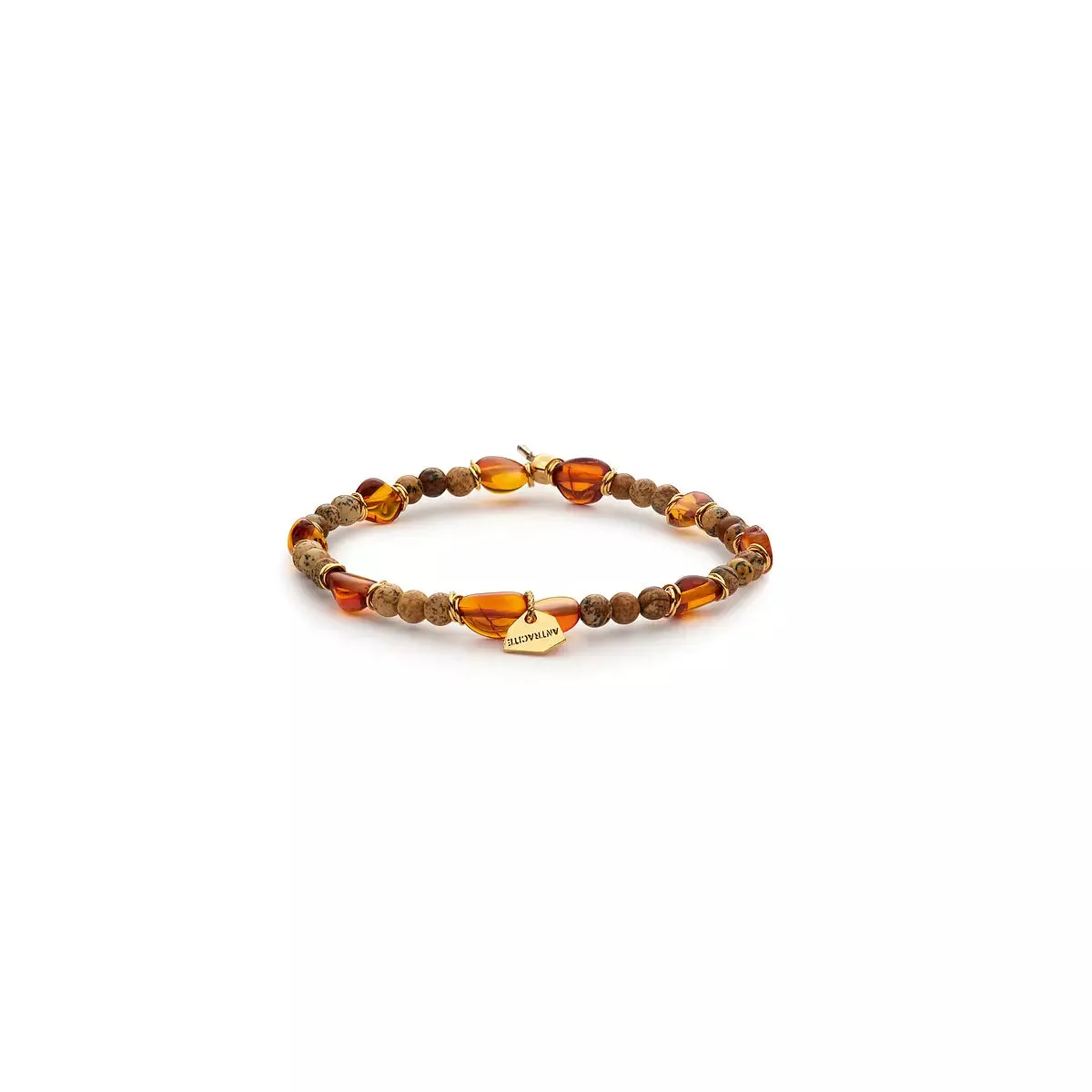 Bracciale Antracite Ambra con Pietre Naturali Toscana