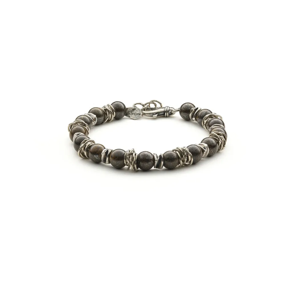 Bracciale Antracite Argento e Pietre Dure Colombo