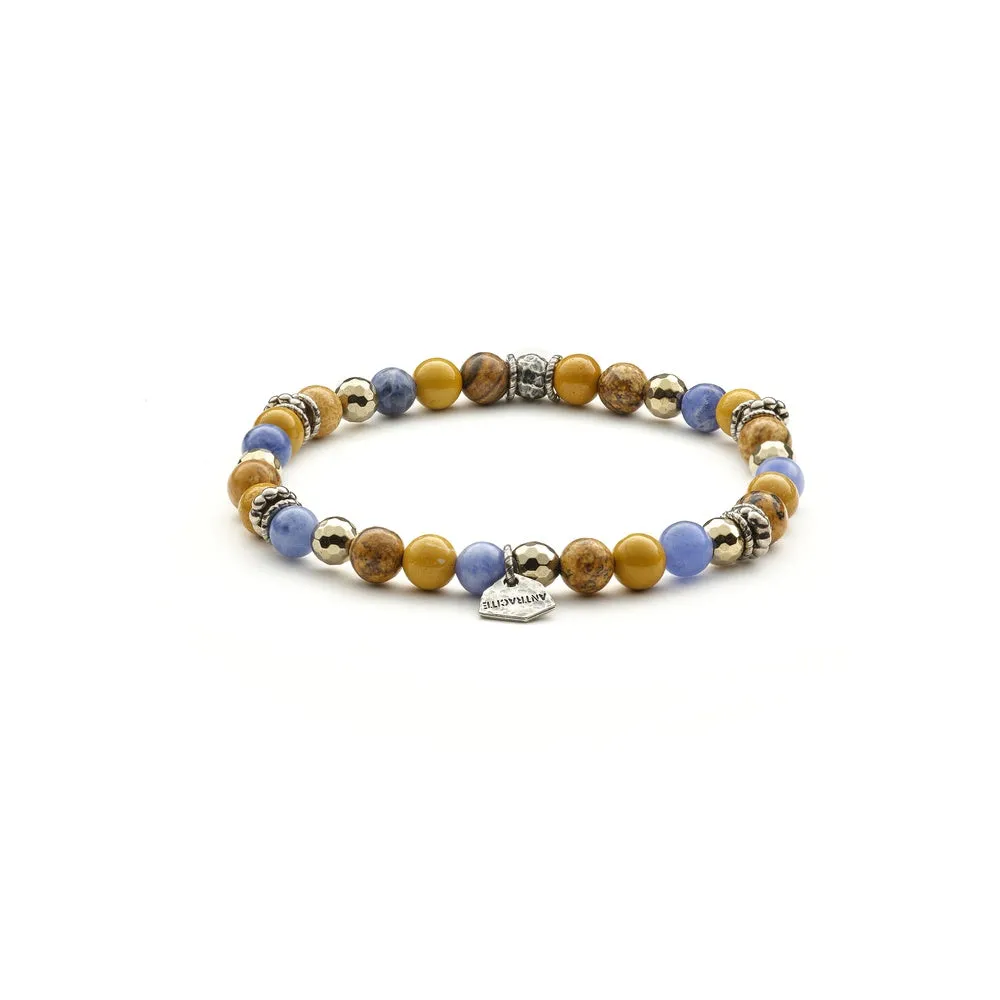 Bracciale Antracite Fantasy Con Pietre Dure Calipso