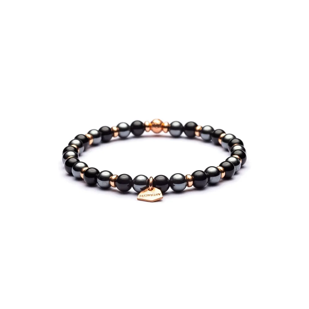 Bracciale Antracite Rose Pietre Dure Magnolia