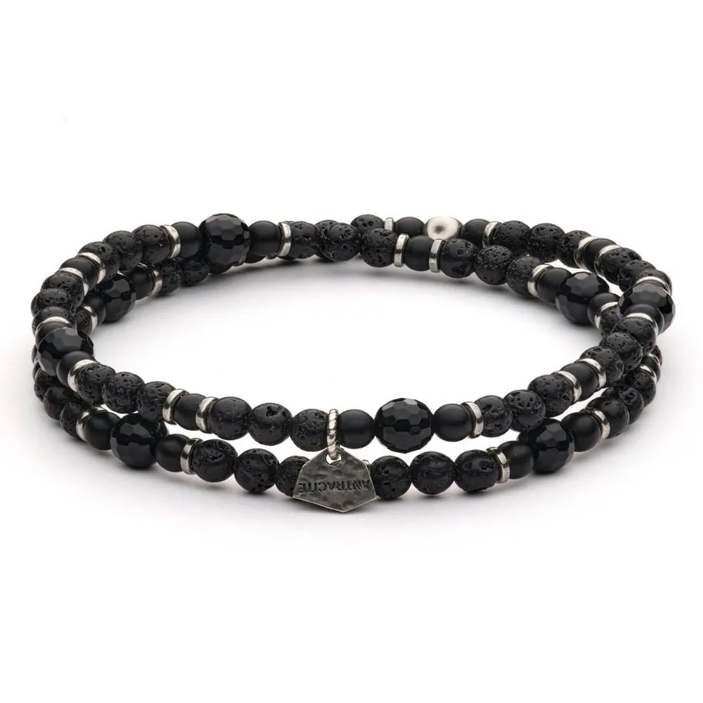 Bracciale Antracite Sapiens con Pietre Dure Amadeus