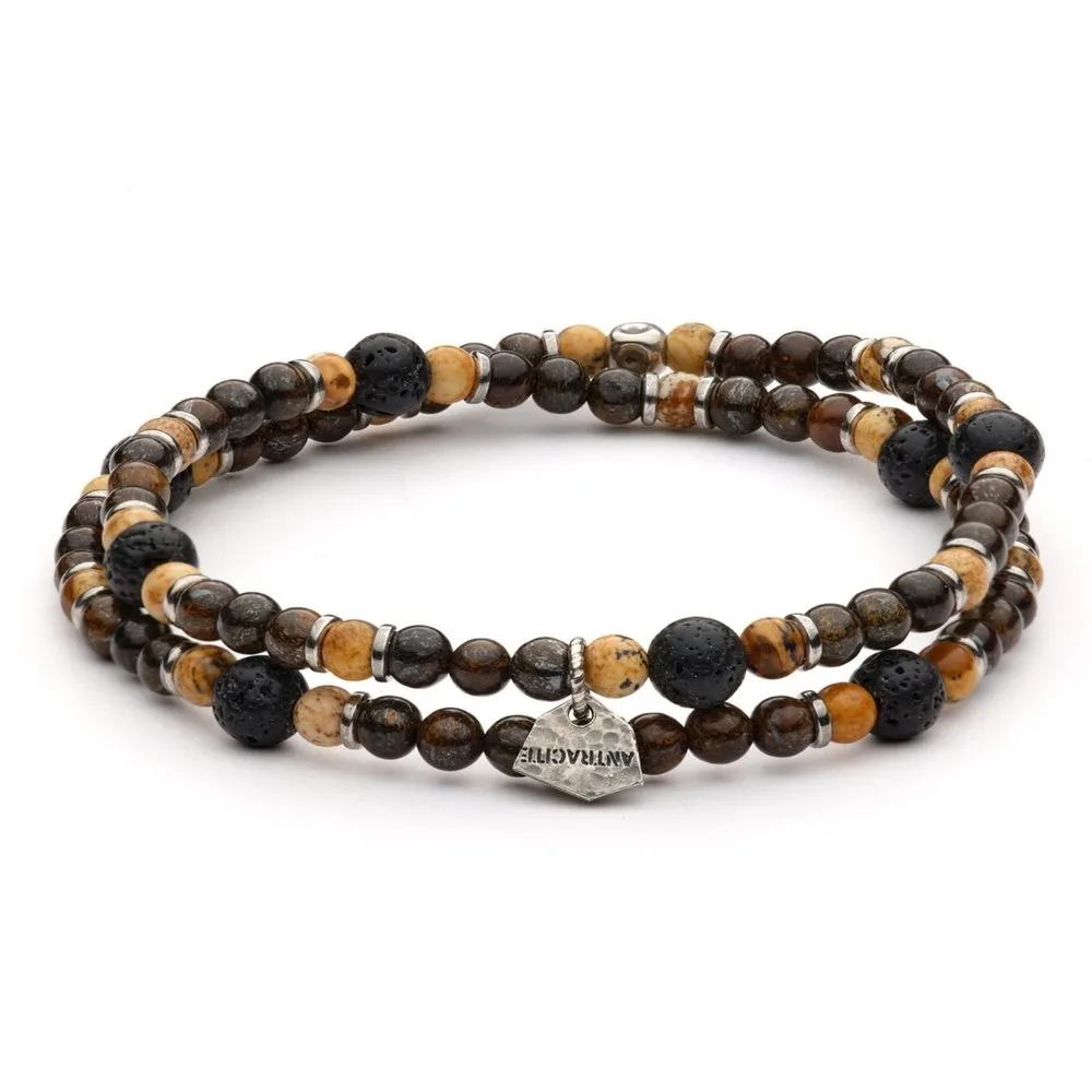 Bracciale Antracite Sapiens con Pietre Dure Isaac