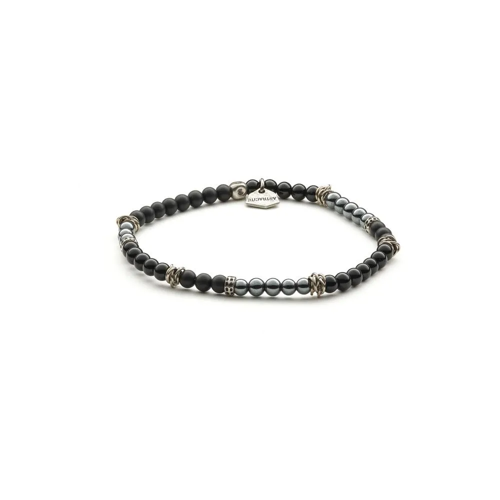 Bracciale Antracite Tinharè Con Pietre Dure Black