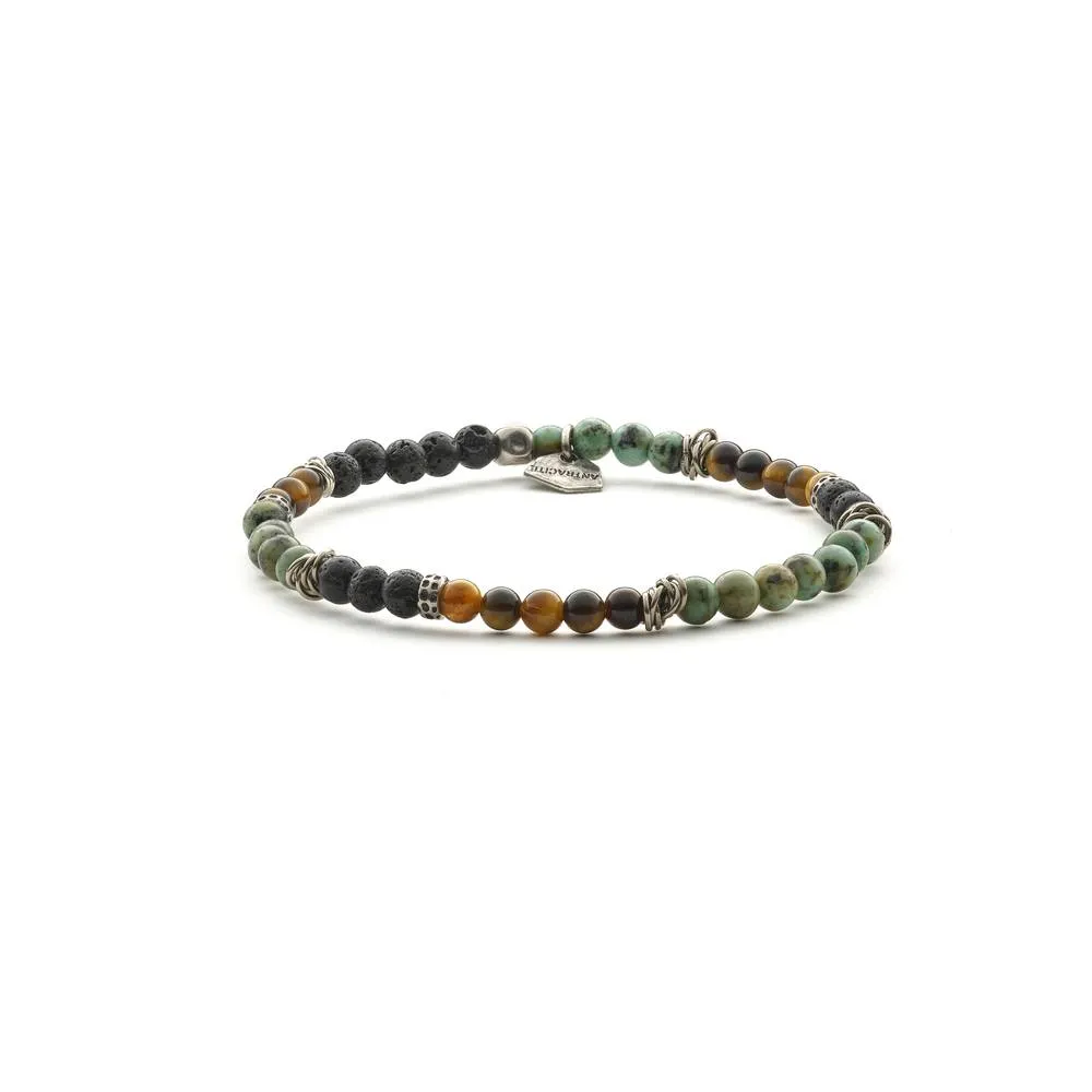 Bracciale Antracite Tinharè Con Pietre Dure Wolf