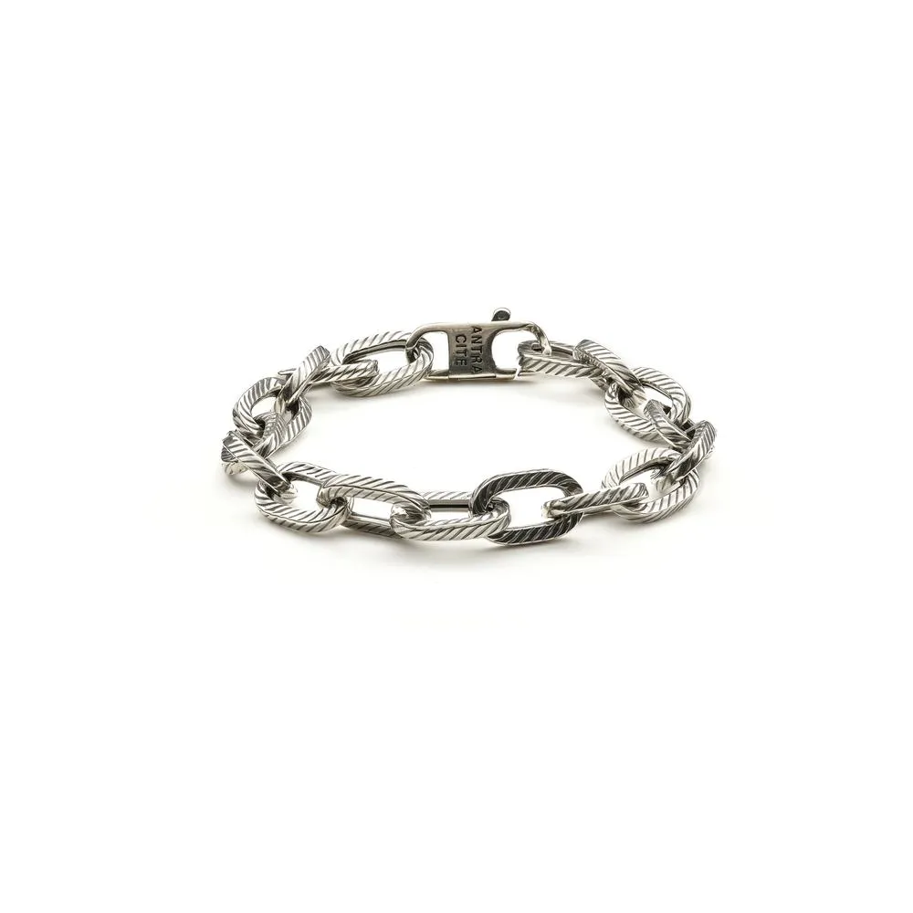 Bracciale Antracite Uomo in Argento Vulcano