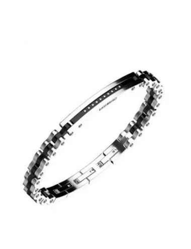 Bikkembergs Bracciale Uomo In Acciaio Bicolore Con Diamanti