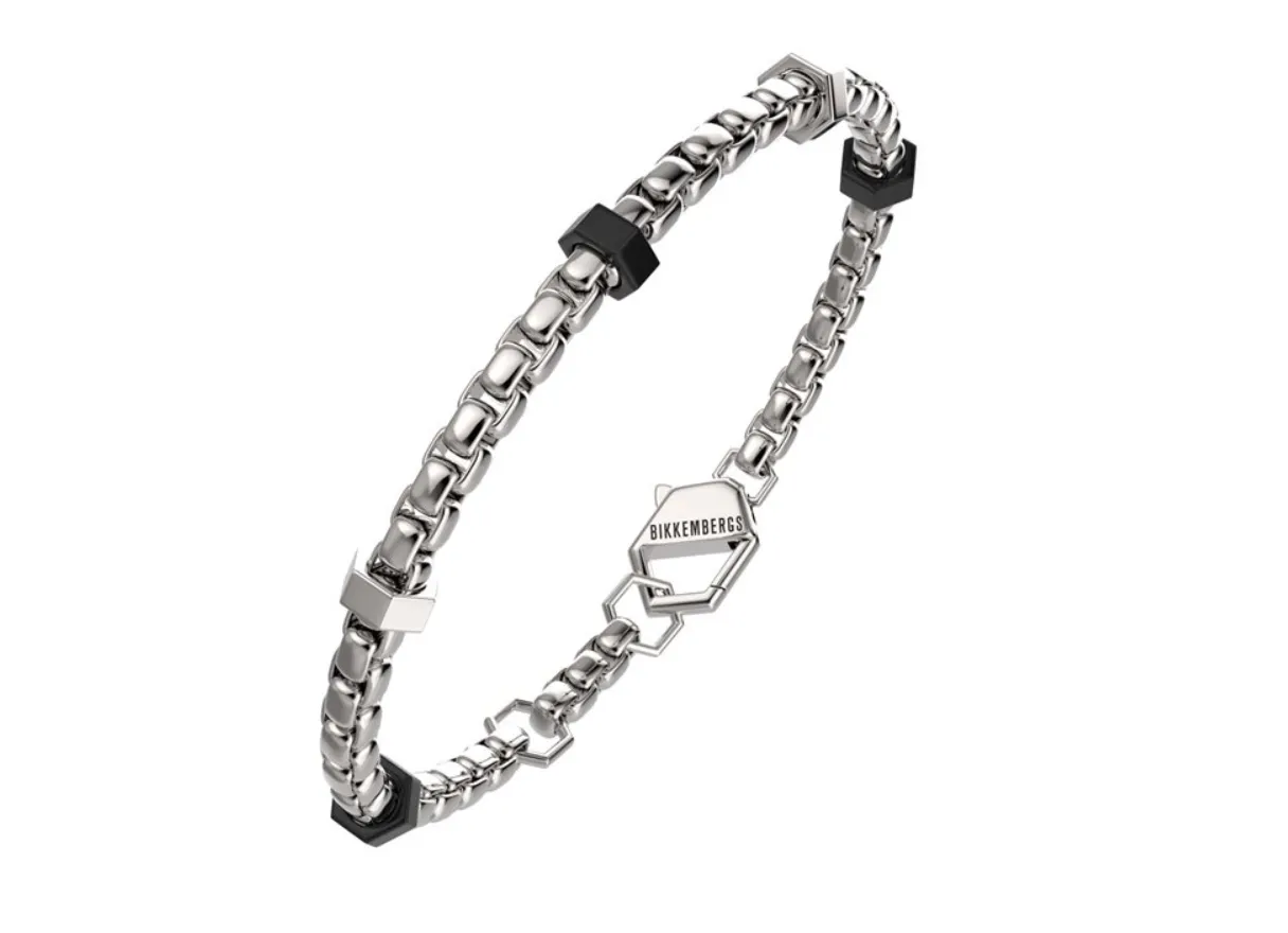 Bracciale Bikkembergs uomo in acciaio con diamanti bolb01wb