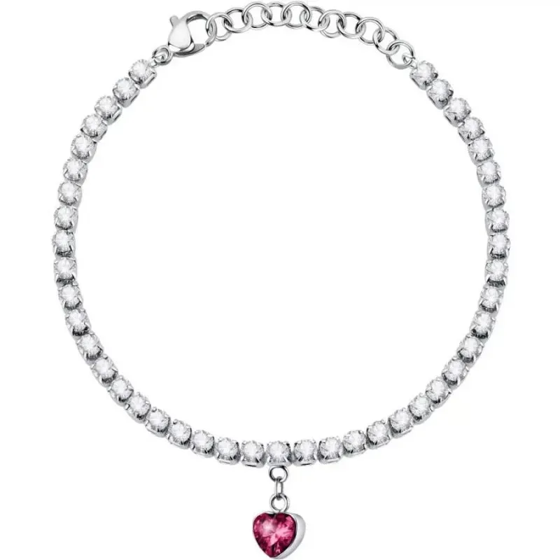 La Petite Story Bracciale Tennis Cuore Rosso