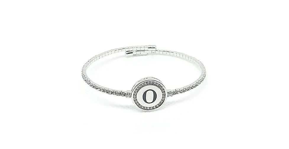 Bracciale Kiara donna lettera O in ottone e zirconi kbrd1711b-o