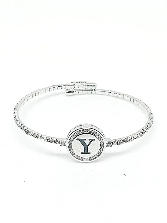 Bracciale Kiara lettera Y donna in ottone e zirconi kbrd1711b-y