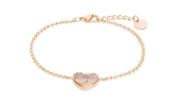 Bracciale Lady Phantasya Acciaio Rosato Cuore e Cristalli 1670577