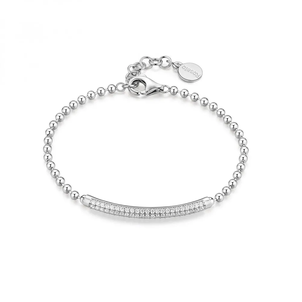 Bracciale Rosato in Argento Barretta con Zirconi RZBI11