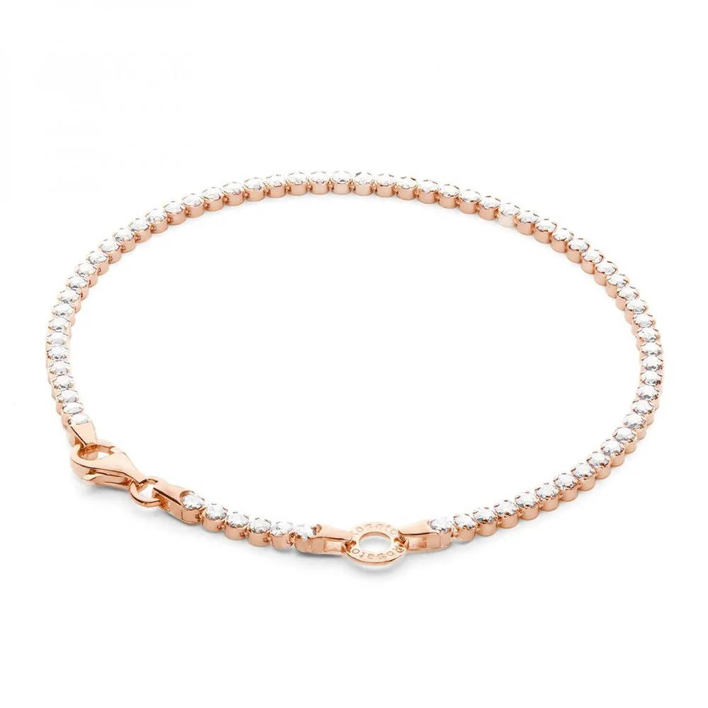 Bracciale Rosato Tennis Argento Rosé e Zirconi RZB041