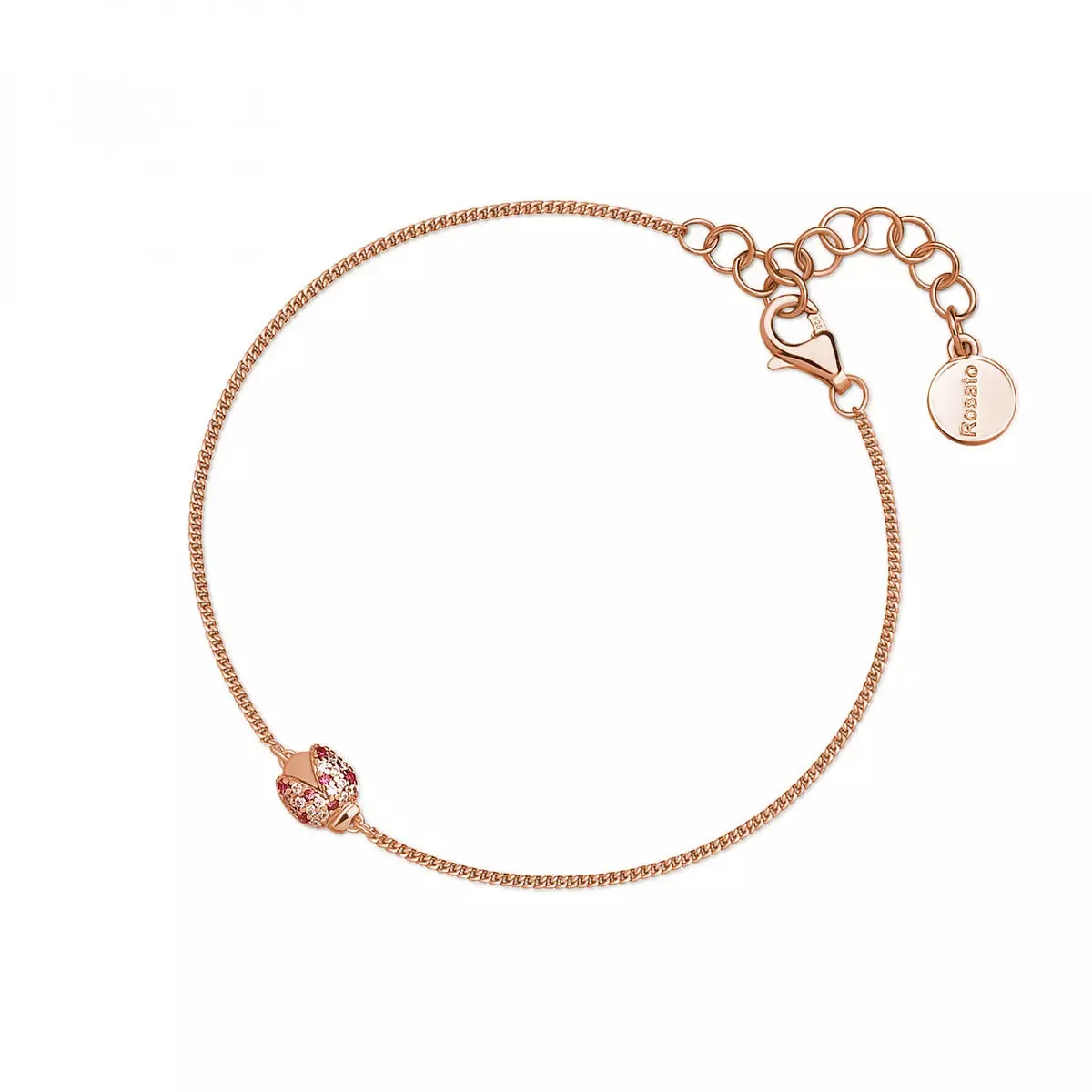 Bracciale Rosato in Argento Rosé con Coccinella RZAL042