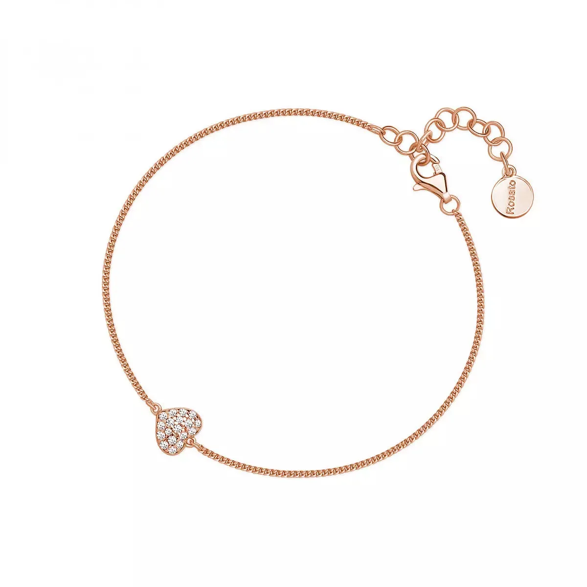 Bracciale Rosato in Argento Rosé con Cuore RZAL040