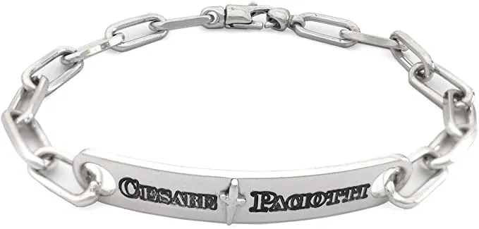 JPBR0296B CESARE PACIOTTI Jewes Bracciale a catena con targhetta loggata e Spadino in Argento 925