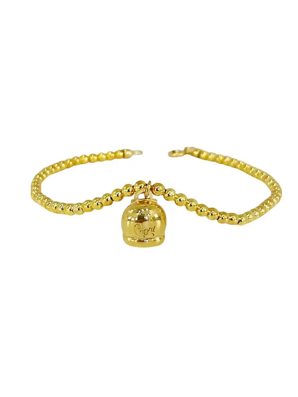 Bracciale campanella capri donna con sfere dorate in argento 925