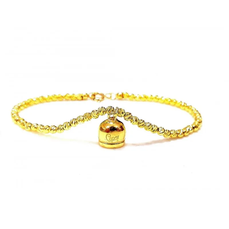 Bracciale capri con campana dorata effetto diamantato donna
