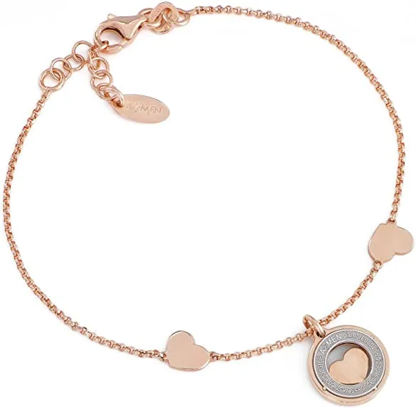 Bracciale donna Amen argento rosè con cuore