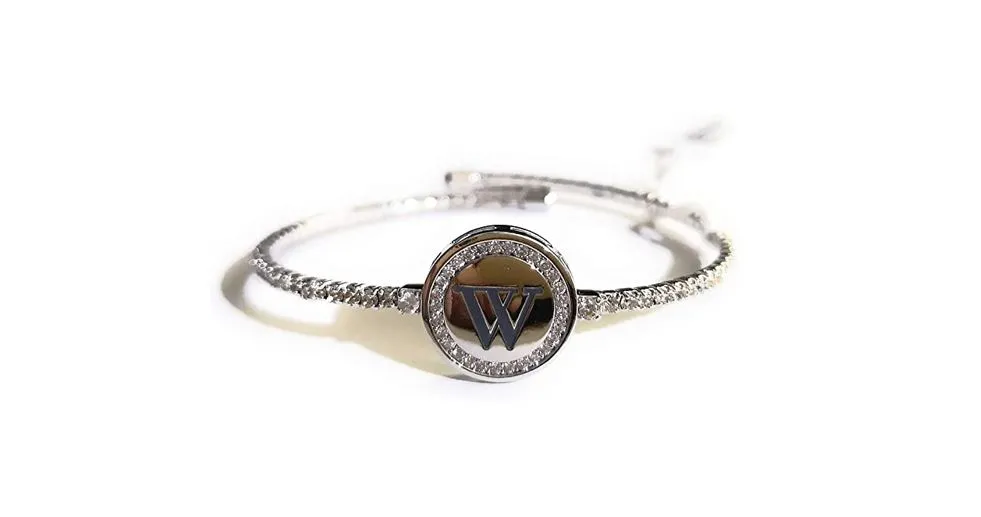 Bracciale donna Kiara lettera W con zirconi bianchi KBRD1711B-W
