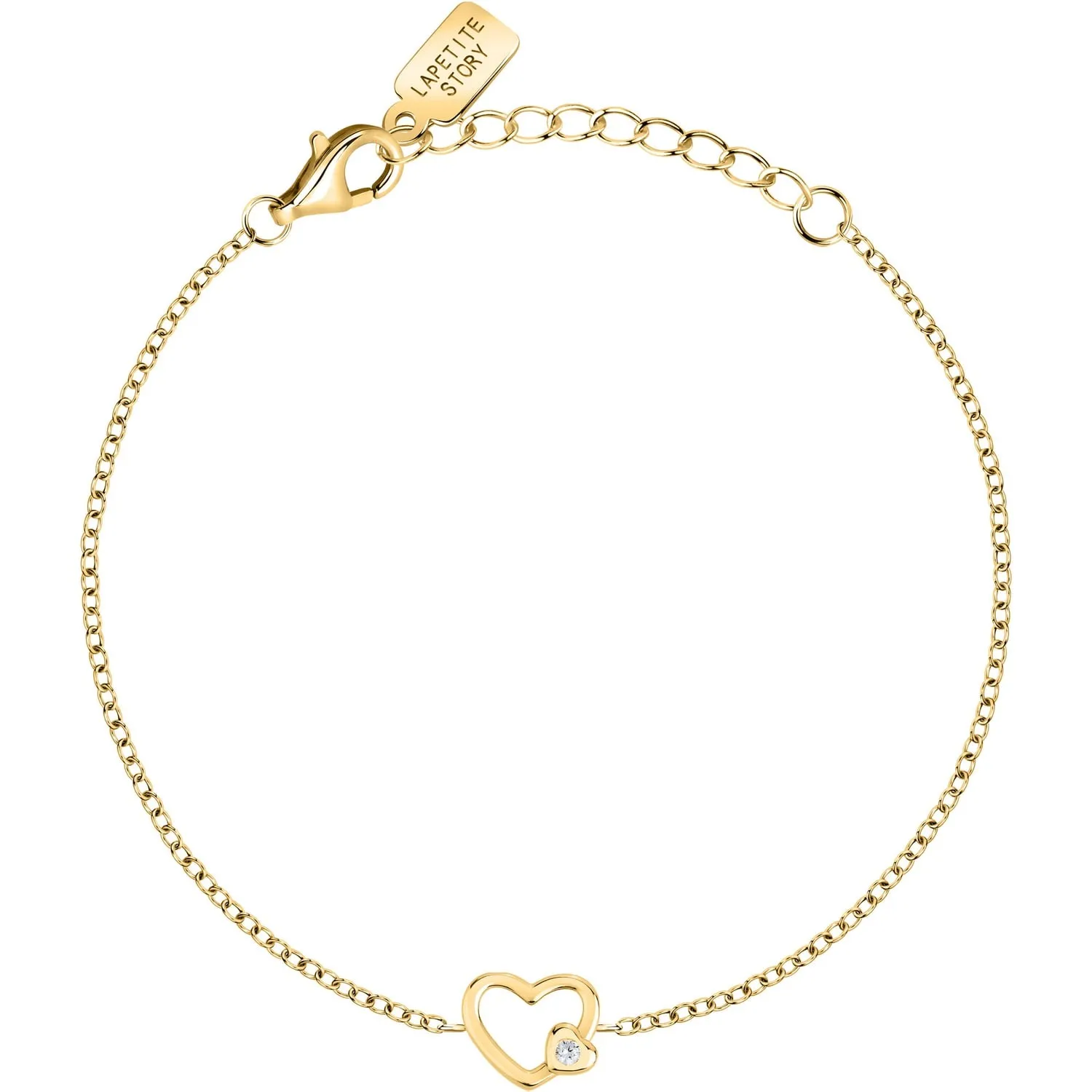 Bracciale donna La petite story in argento dorato con cuore lps05awv04