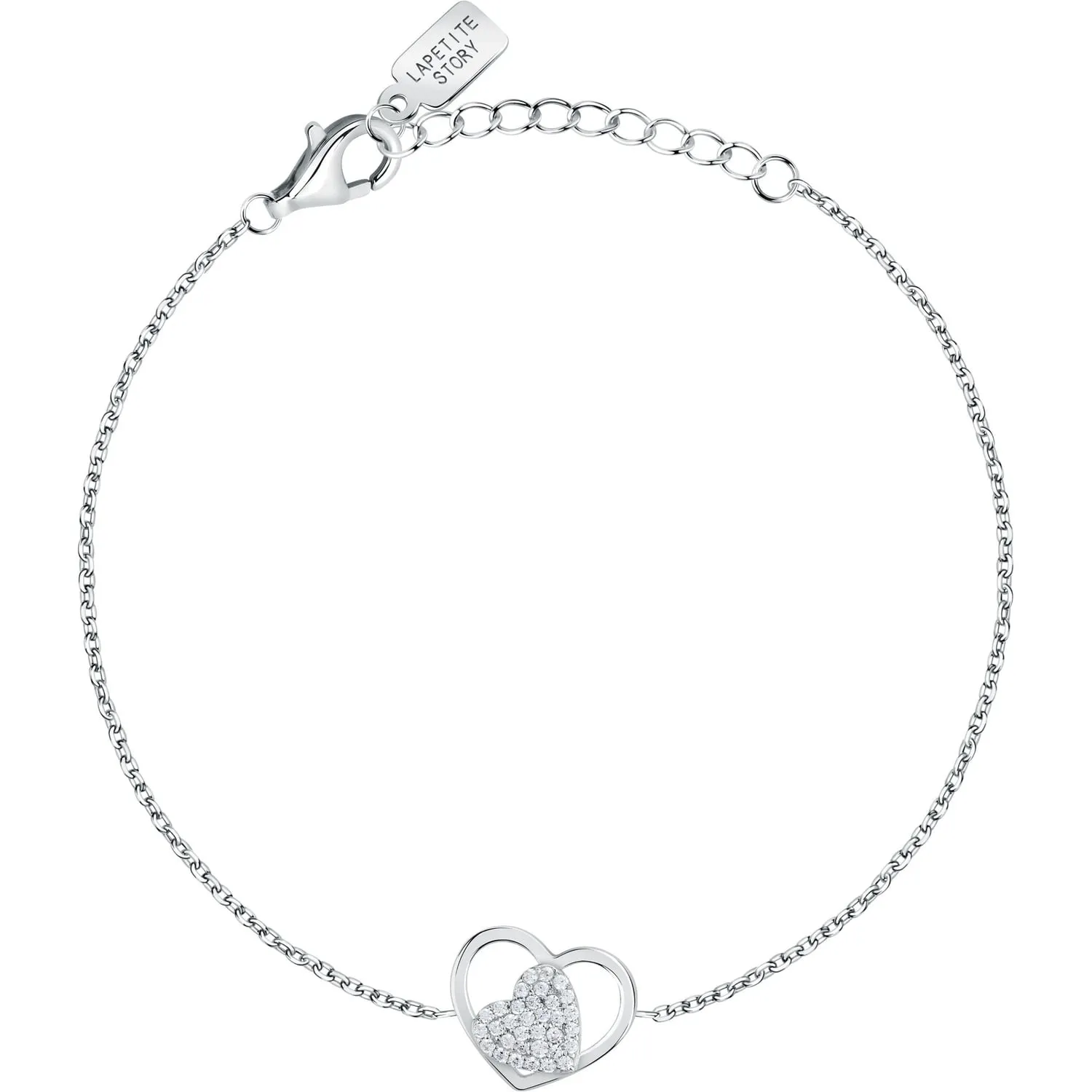 Bracciale donna Le petite story in argento con ciondolo cuore zirconato lps05awv19