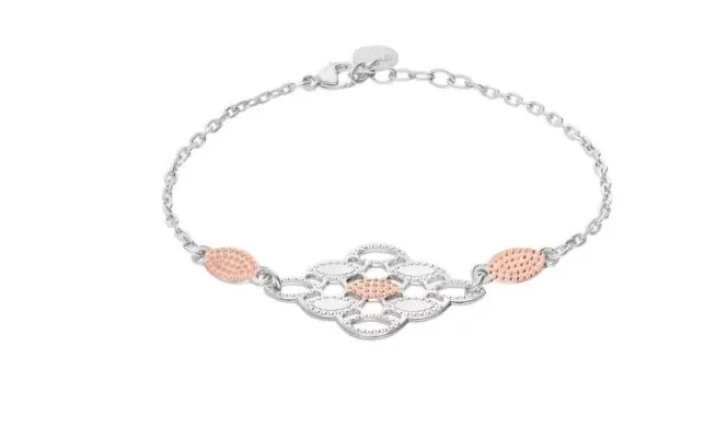 Bracciale donna Stroili in bronzo rodiato con passante arabeggiante bicolore 1673298