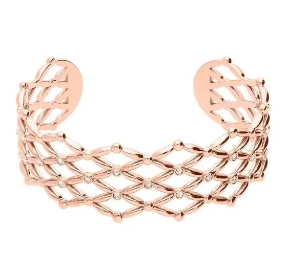 Bracciale donna Stroili rigido small in ottone rosato con brillanti