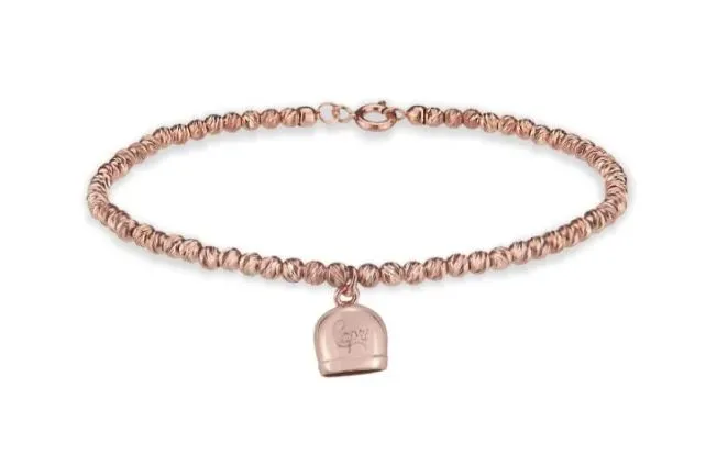 Bracciale donna campana Capri in argento rosè con sfere diamantate