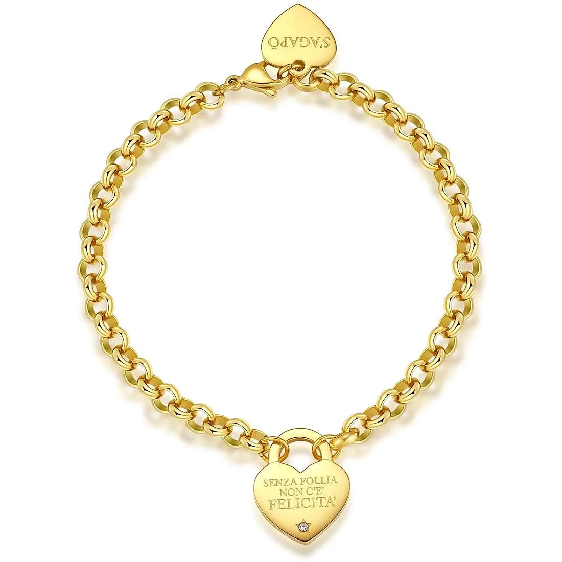 Bracciale donna gioielli Sagapò Be My Always sbm81 senza follia non c’è felicità