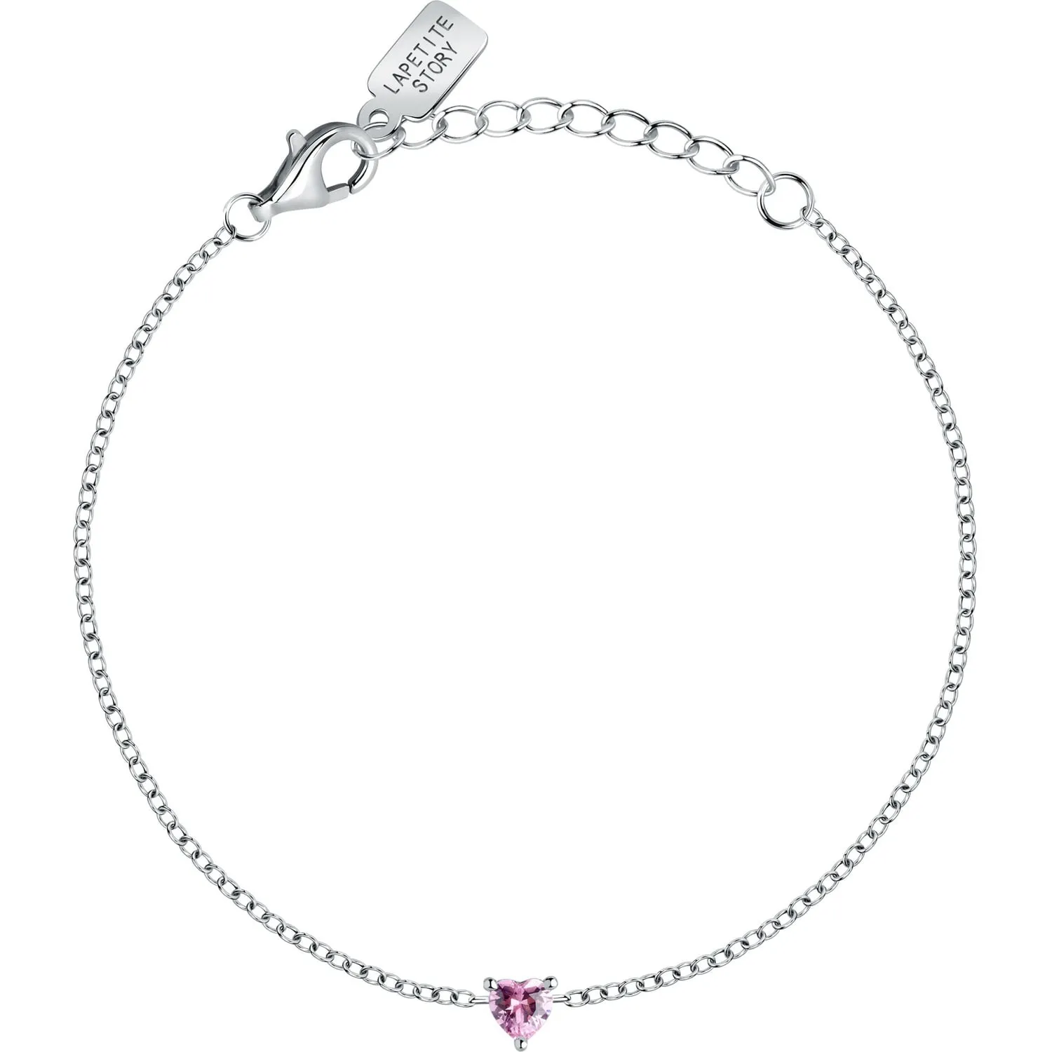Bracciale donna in argento La petite story con cristallo cuore rosa lps05awv10