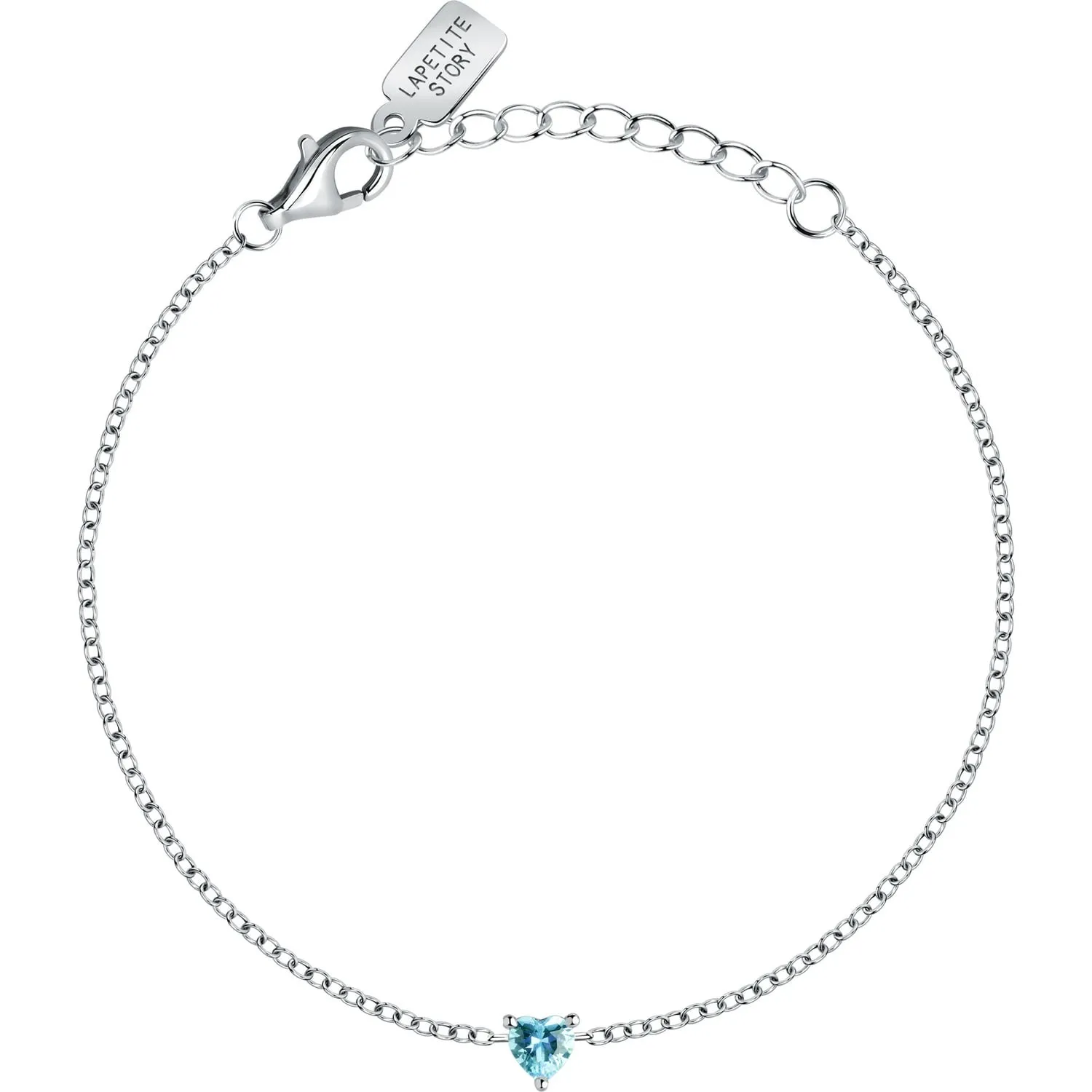 Bracciale donna in argento La petite story cristallo cuore azzurro lps05awv09