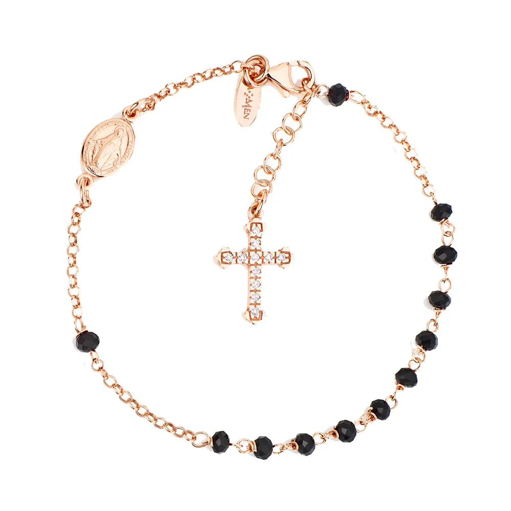 Bracciale donna in argento amen rosato BRORNZ4