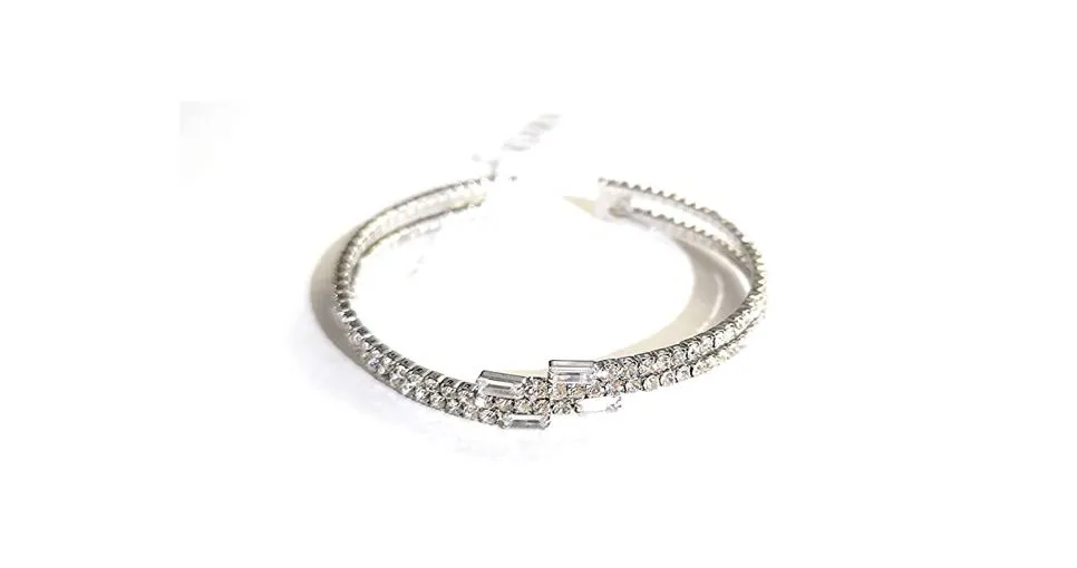 Bracciale donna kiara in ottone con zirconi a 2 fili KBRD1729B