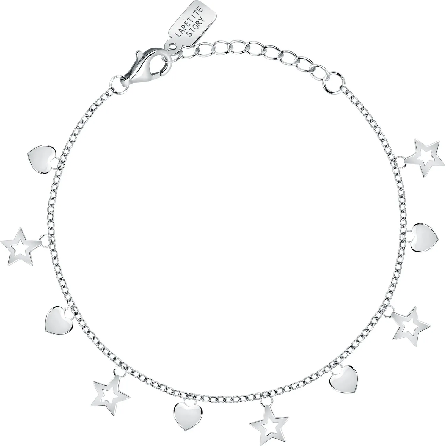 Bracciale donna la petite story in argento con cuore e stella lps05awv14