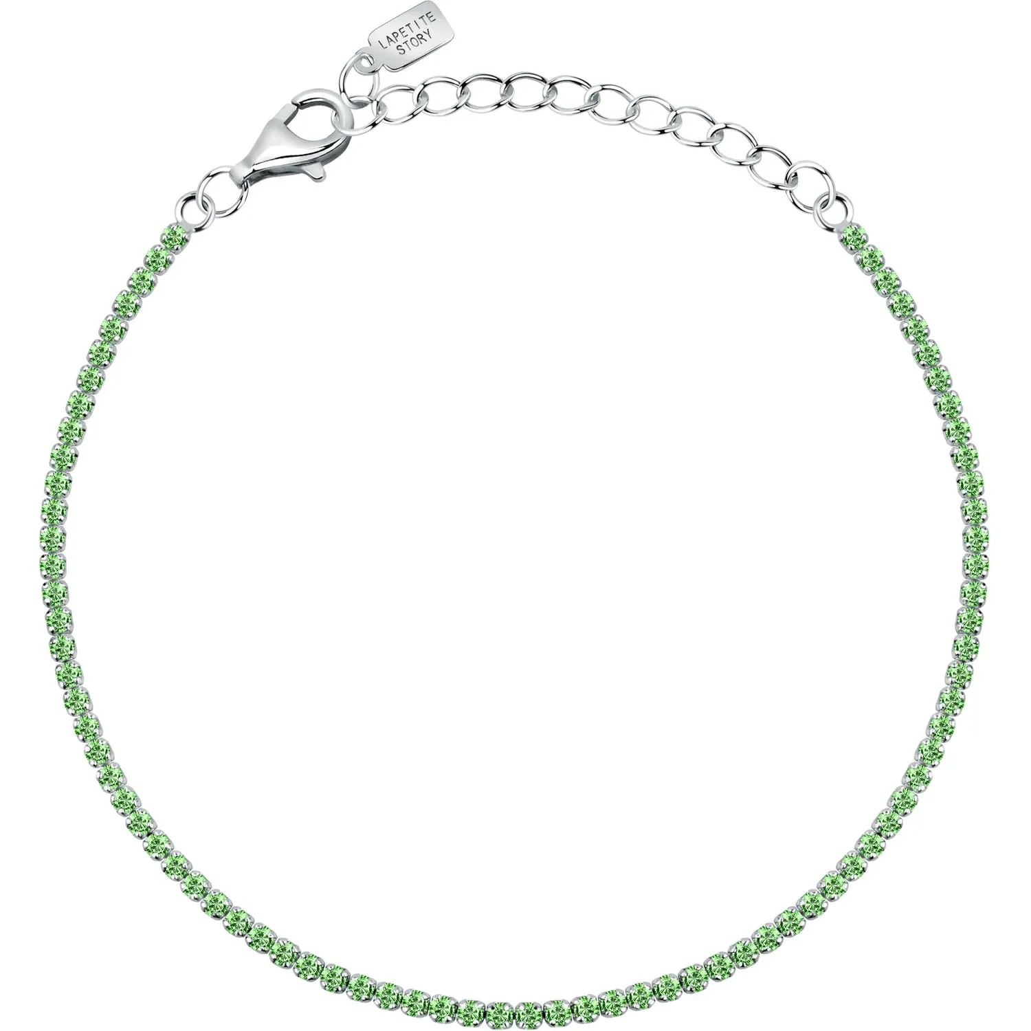 Bracciale donna tennis Le petite story verde in argento lps05awv36