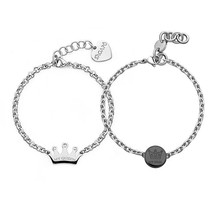 Bracciale doppio uomo gioielli Sagapò Me You sey27 queen e king