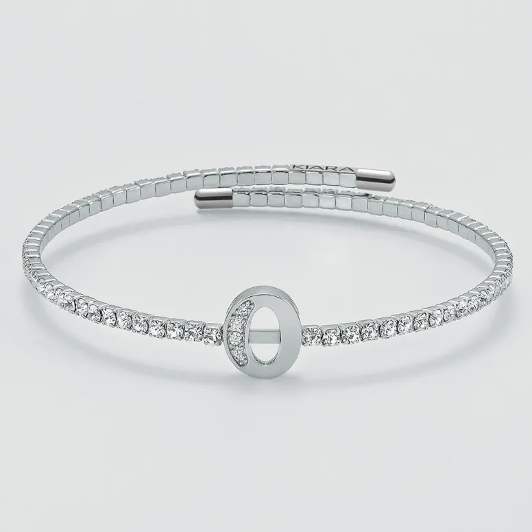 Bracciale kiara donna in ottone e zirconi lettera O BR729B-O