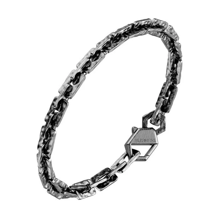 Bracciale uomo Bikkembergs in acciaio con diamante