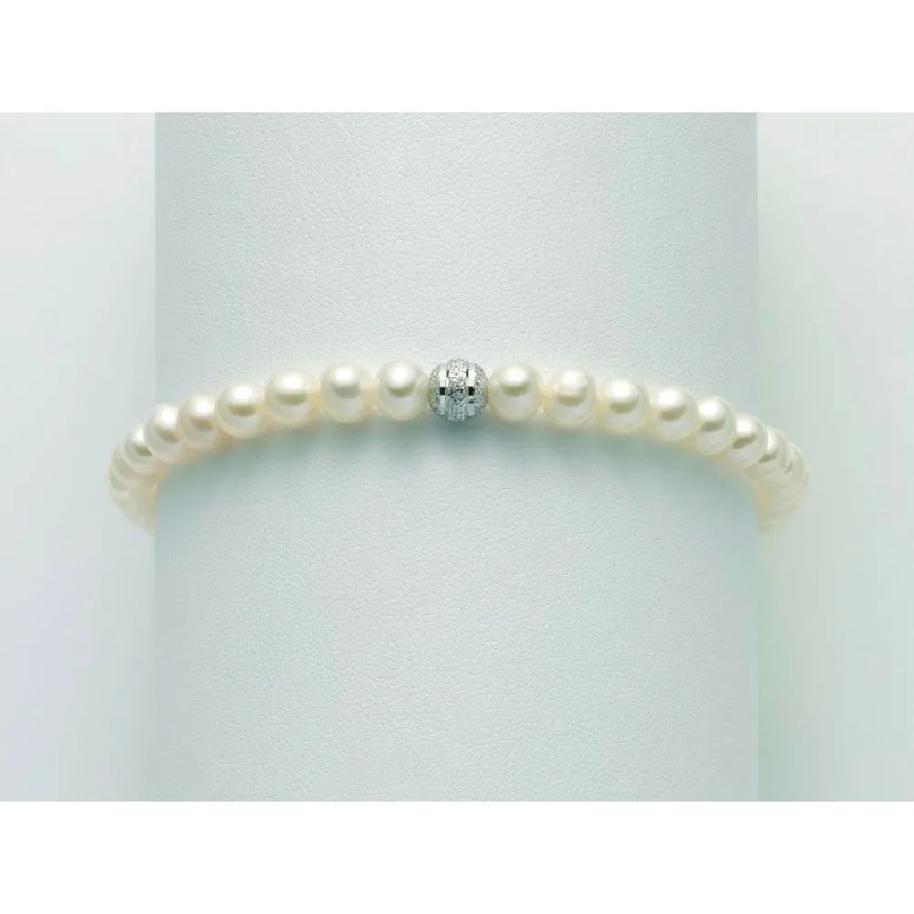 Miluna - Bracciale con perle bianche coltivate di acqua dolce