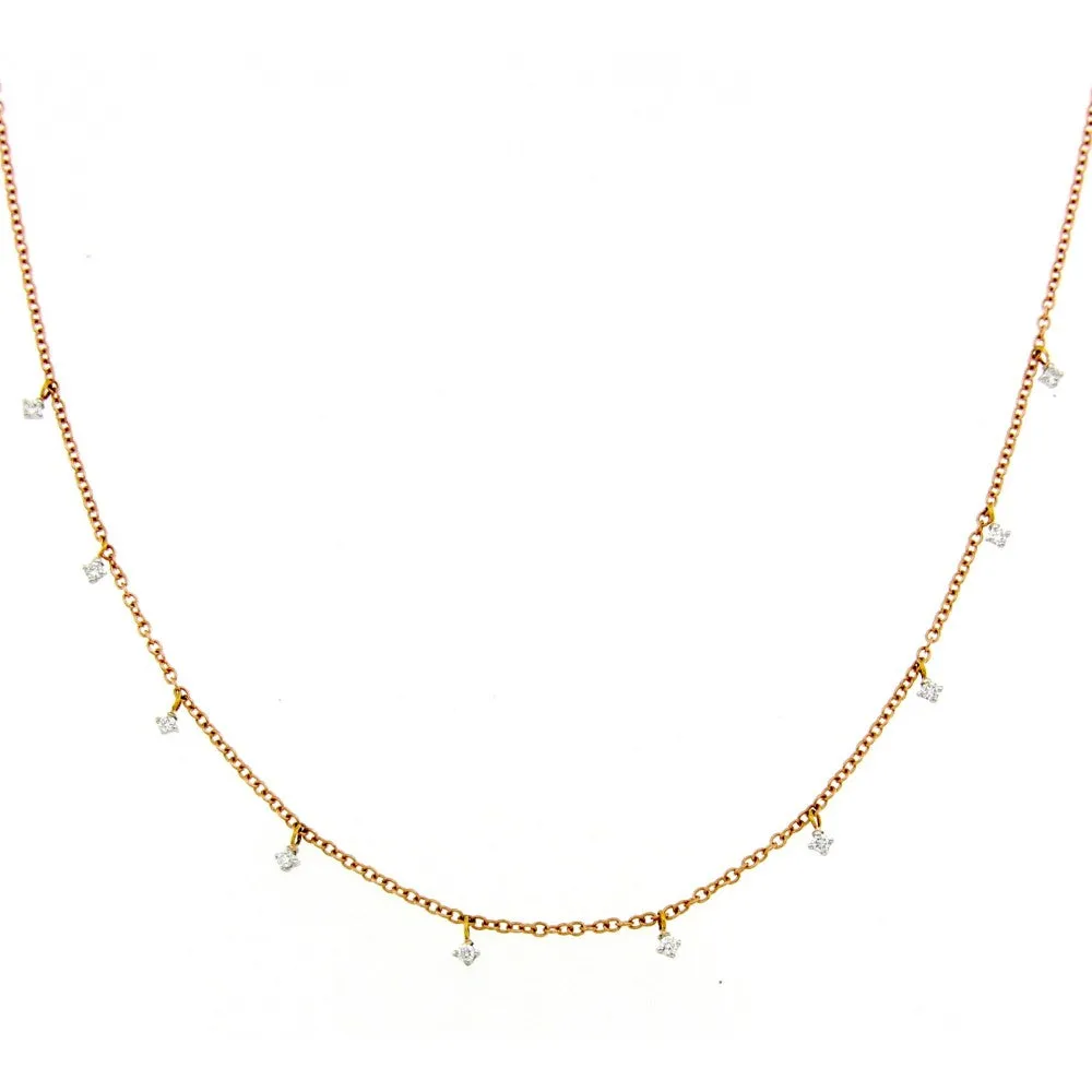 Marco Gerbella Orafi - Collier in oro rosa con 10 castoncini diamanti