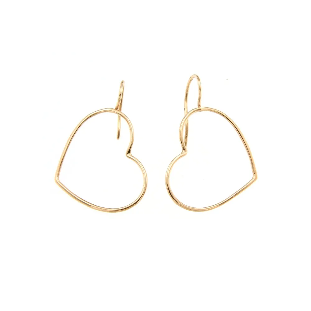 Marco Gerbella Orafi - Orecchini a gancio con cuore in oro giallo 18k