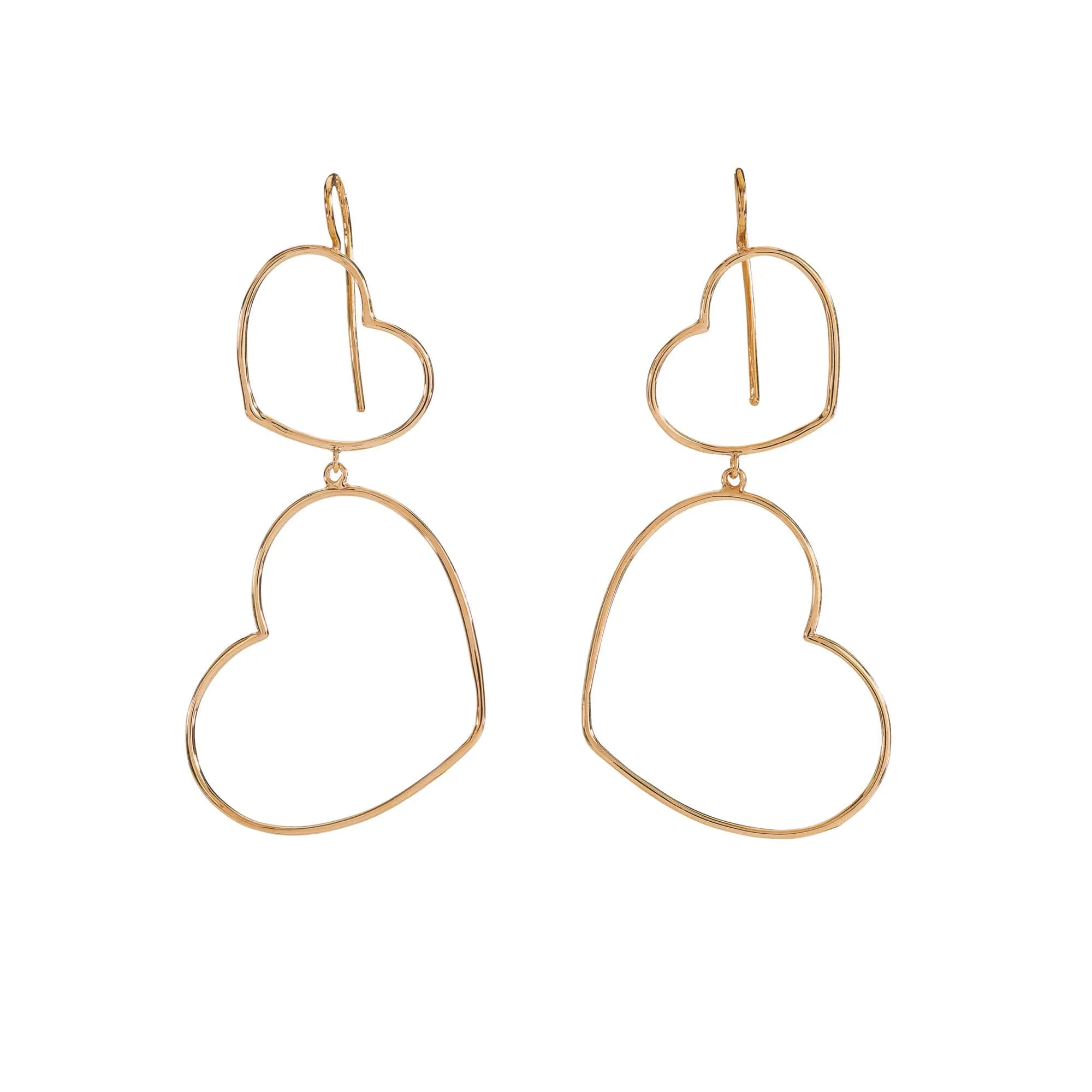 Marco Gerbella Orafi - Orecchini pendenti 2 cuori in gradazione in oro rosa