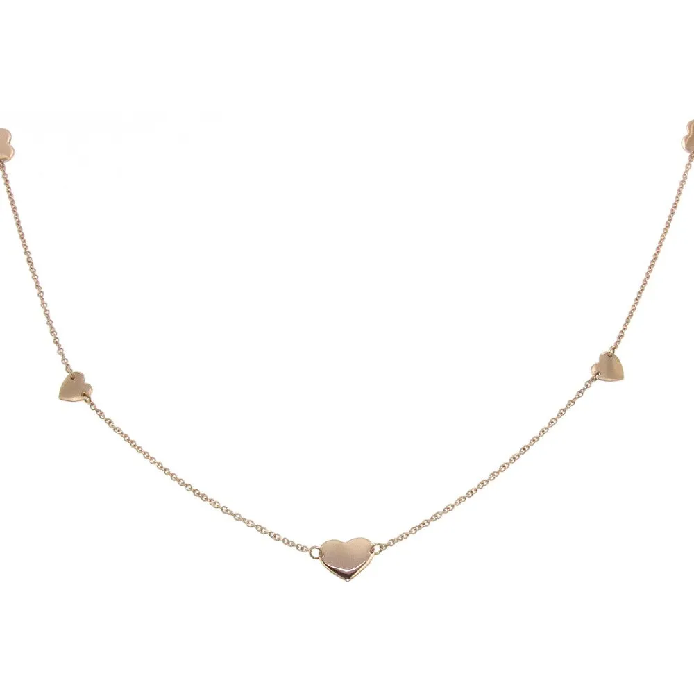 Marco Gerbella Orafi - Collier con cuori lastra diversi in oro rosa