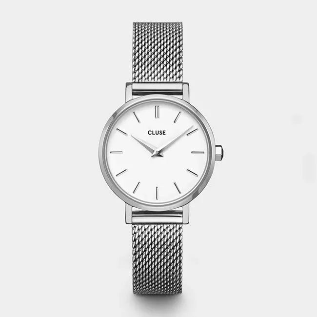 CLUSE – OROLOGIO DONNA Boho Chic Petite Mesh White, Silver Colour