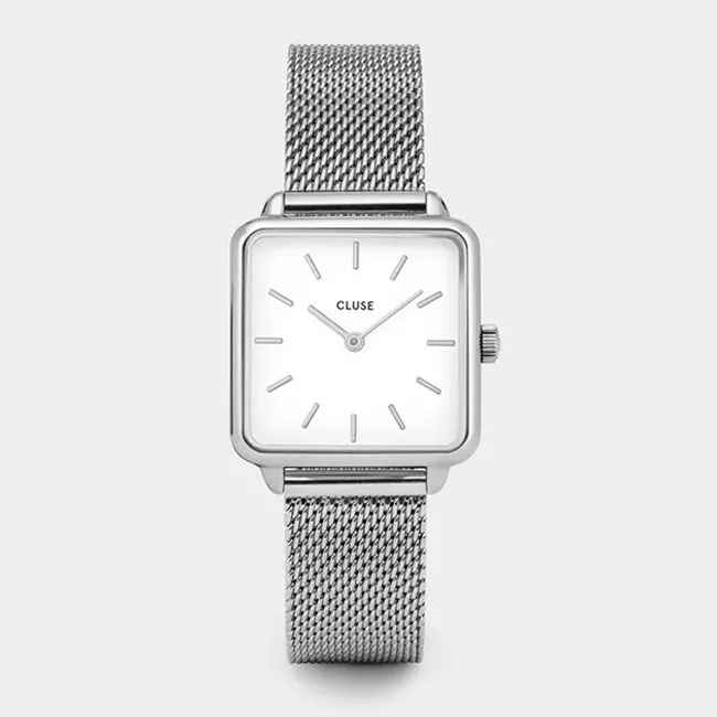 CLUSE – OROLOGIO DONNA La Tétragone Mesh White, Silver Colour
